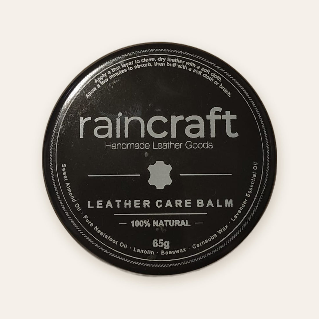 RainCraft doğal deri bakım kremi 65 g siyah metal kutu